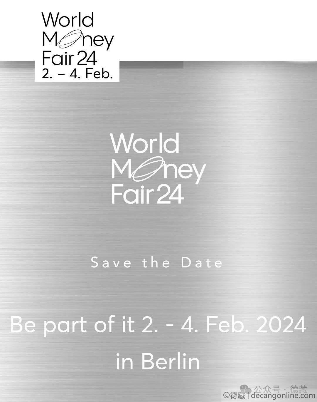 德藏将参展2024年2月2-4日德国柏林钱币博览会Berlin World Money Fair