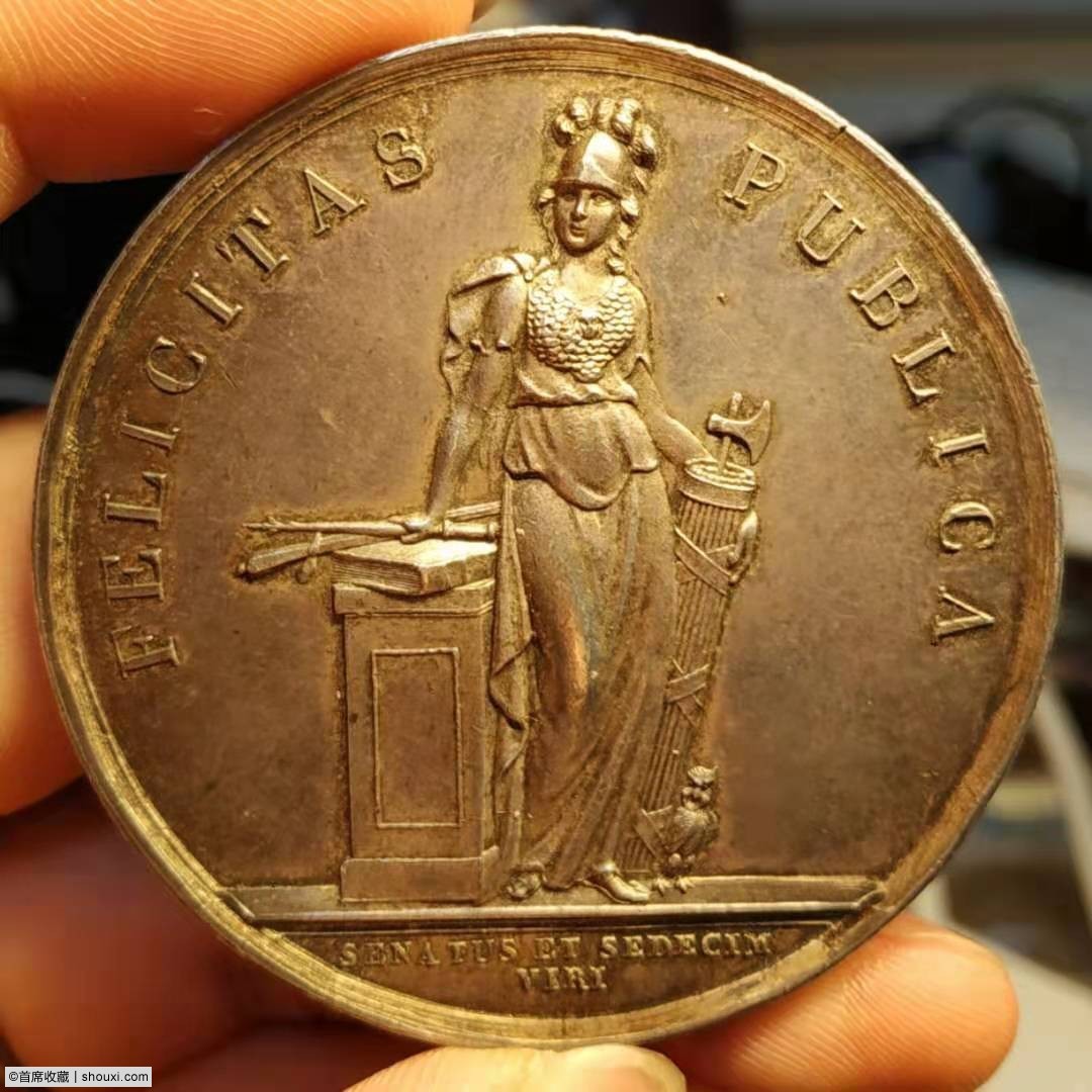 瑞士1818年伯尔尼16芬尼大银章(图2)
